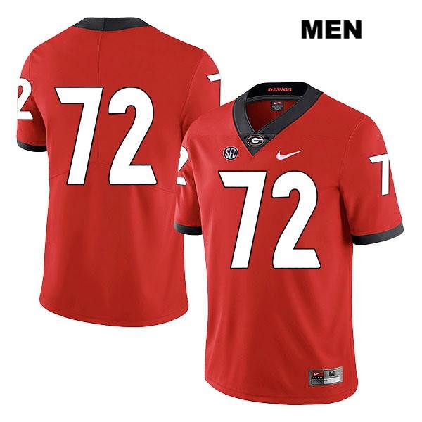 Georgia Bulldogs Men's Netori Johnson #72 NCAA No Name Legend Authentic Red Nike Stitched College Football Jersey WJU1356AS